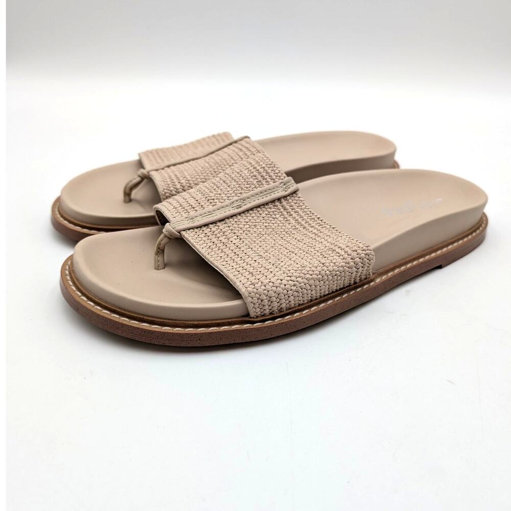J/Slides Rafina Slide Sandals Open Round Toe Women's Natural Size US10 EU41